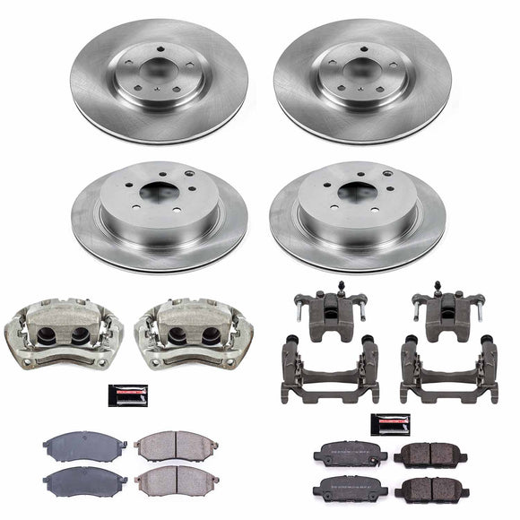 PowerStop OE Stock Replacement Low-Dust Ceramic Brake Pad, Rotor and Caliper Kit