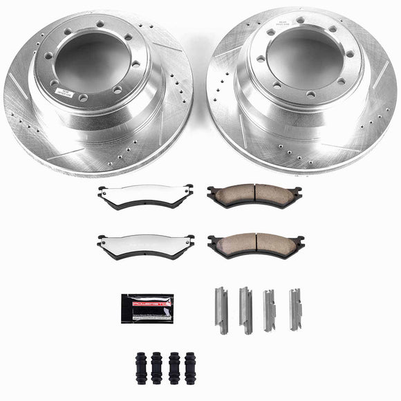 PowerStop Z36 Carbon-Fiber Ceramic Brake Pad with Drilled and Slotted Rotor Kit