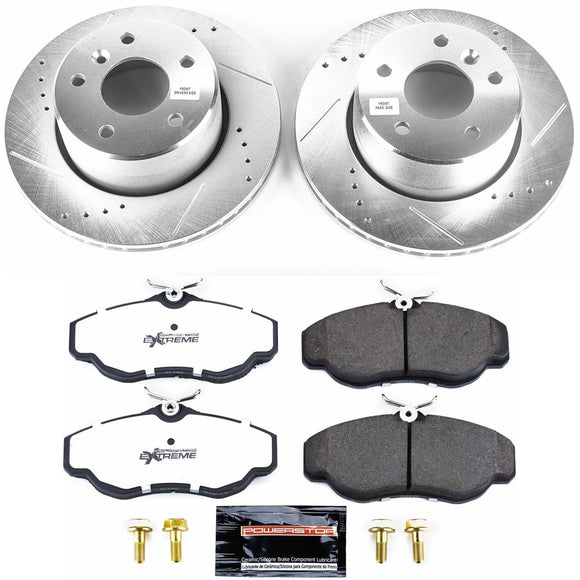 PowerStop Z36 Carbon-Fiber Ceramic Brake Pad with Drilled and Slotted Rotor Kit