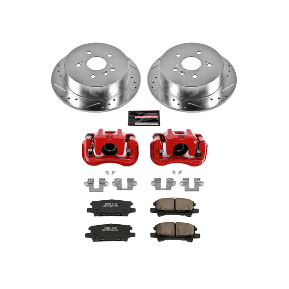 PowerStop Z23 Daily Driver Carbon-Fiber Ceramic Pads Drilled & Slotted Rotor & C