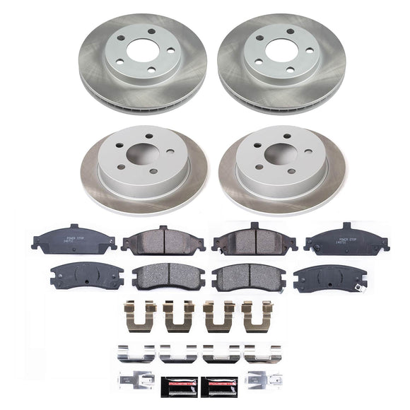 PowerStop Semi-Coated Rotor and Low-Dust Ceramic Brake Pad Kit