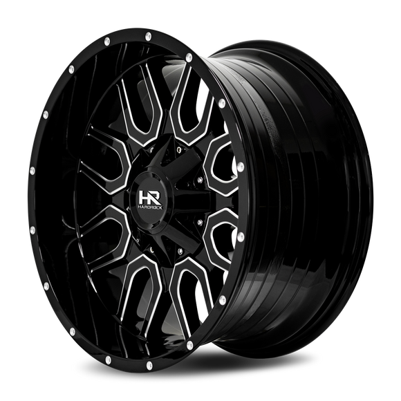 20x10 Hardrock Commander Gloss Black Milled 6x135/139.7 ET-19 wheel/rim