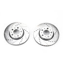 PowerStop Evolution Drilled Slotted Rotors Pair Front For Volvo S80