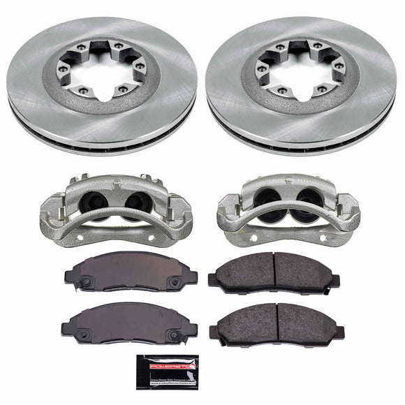 PowerStop OE Stock Replacement Low-Dust Ceramic Brake Pad, Rotor and Caliper Kit