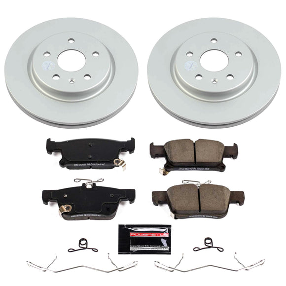 PowerStop Genuine Geomet Coated Rotor and Low-Dust Ceramic Brake Pad Kit