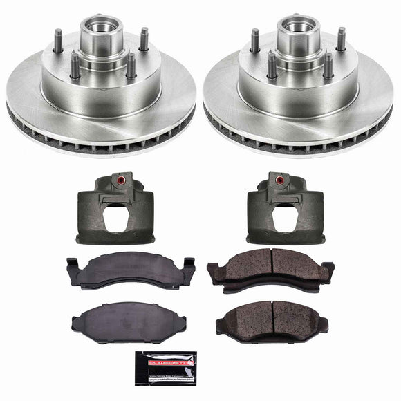 PowerStop OE Stock Replacement Low-Dust Ceramic Brake Pad, Rotor and Caliper Kit