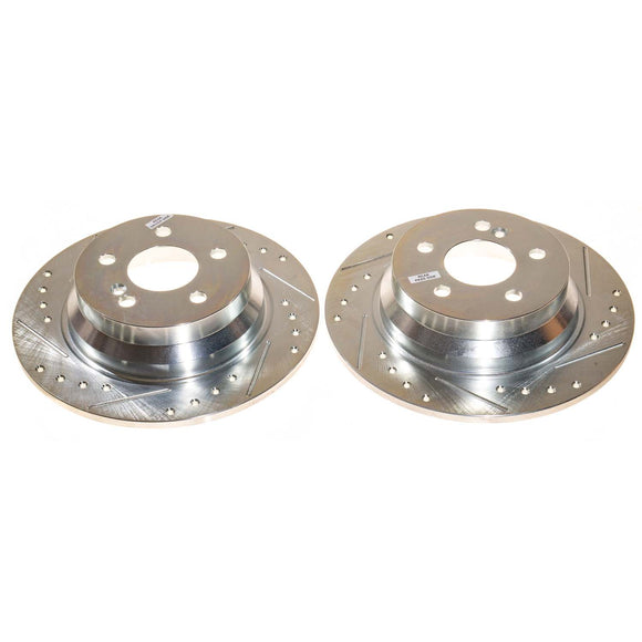 PowerStop Evolution Drilled Slotted Rotors Pair Rear For Mercedes-Benz E320