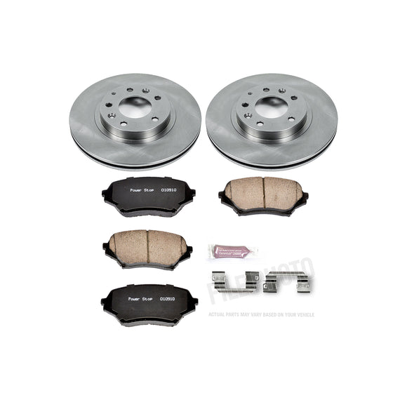 PowerStop OE Stock Replacement Low-Dust Ceramic Brake Pad and Rotor Kit