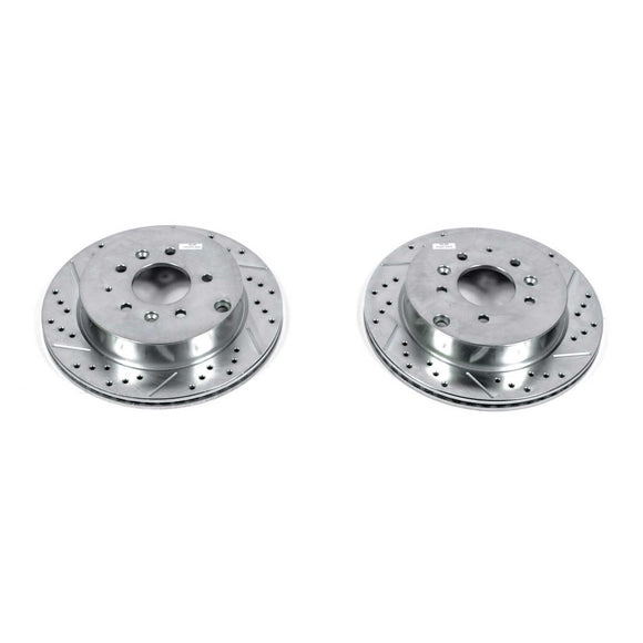 PowerStop Evolution Drilled Slotted Rotors Pair Rear For Mazda CX-7
