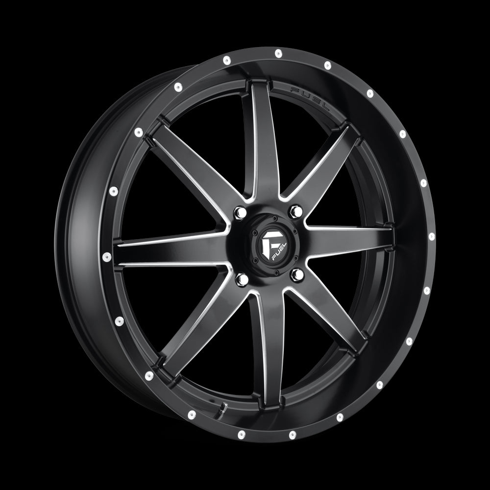 24X7 Fuel UTV D538 Maverick Matte Black Milled 4X156 ET13 wheel/rim