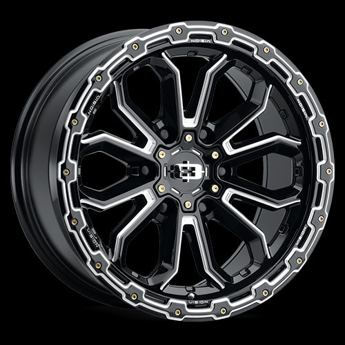 16x8 Vision 405 Korupt Black Milled Spoke 6x139.7 6x5.5 ET0 Wheel Rim