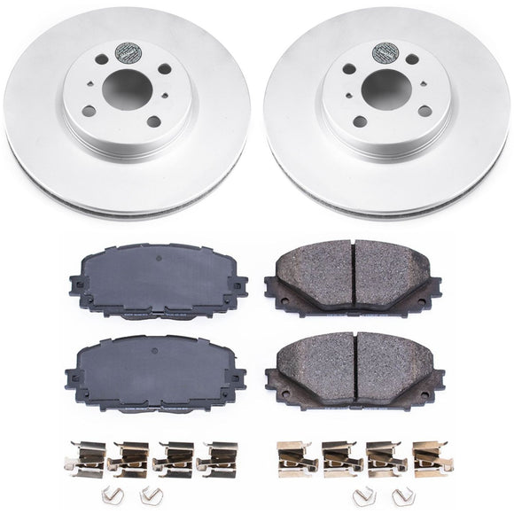 PowerStop Genuine Geomet Coated Rotor and Low-Dust Ceramic Brake Pad Kit