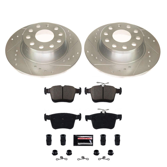 PowerStop Z23 Daily Driver Carbon-Fiber Ceramic Brake Pad and Drilled & Slotted