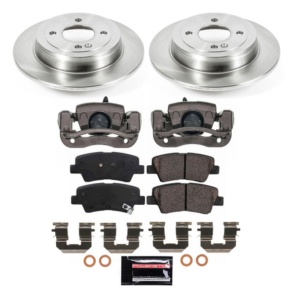 PowerStop OE Stock Replacement Low-Dust Ceramic Brake Pad, Rotor and Caliper Kit