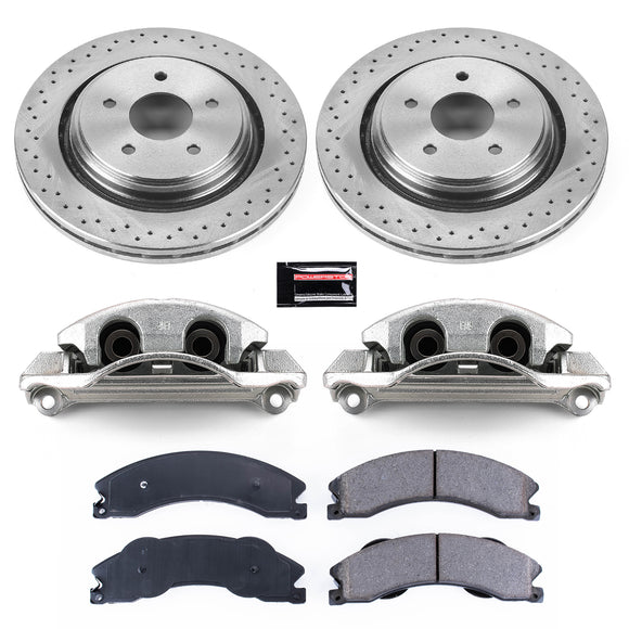PowerStop OE Stock Replacement Low-Dust Ceramic Brake Pad, Rotor and Caliper Kit