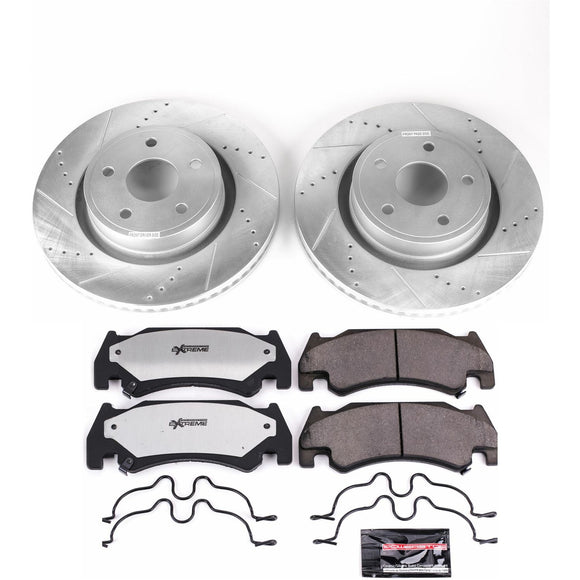 PowerStop Z36 Carbon-Fiber Ceramic Brake Pad with Drilled and Slotted Rotor Kit