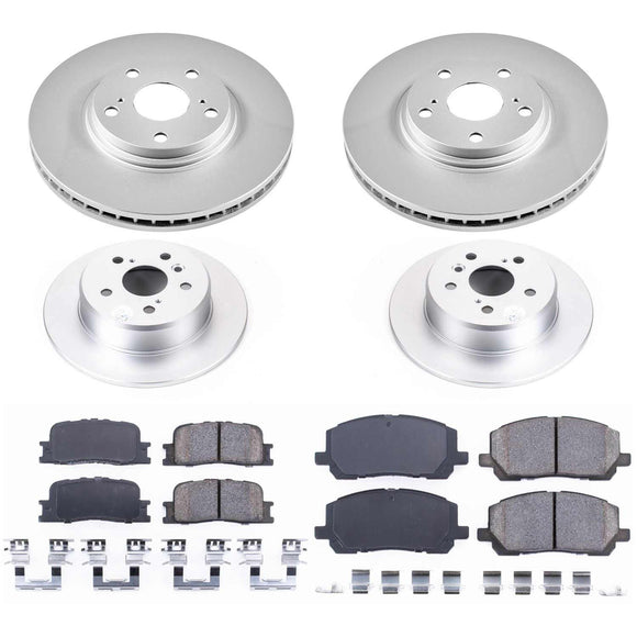 PowerStop Genuine Geomet Coated Rotor and Low-Dust Ceramic Brake Pad Kit