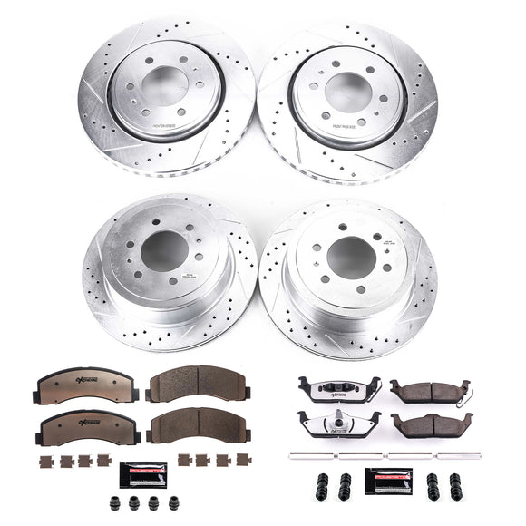 PowerStop Z36 Carbon-Fiber Ceramic Brake Pad with Drilled and Slotted Rotor Kit