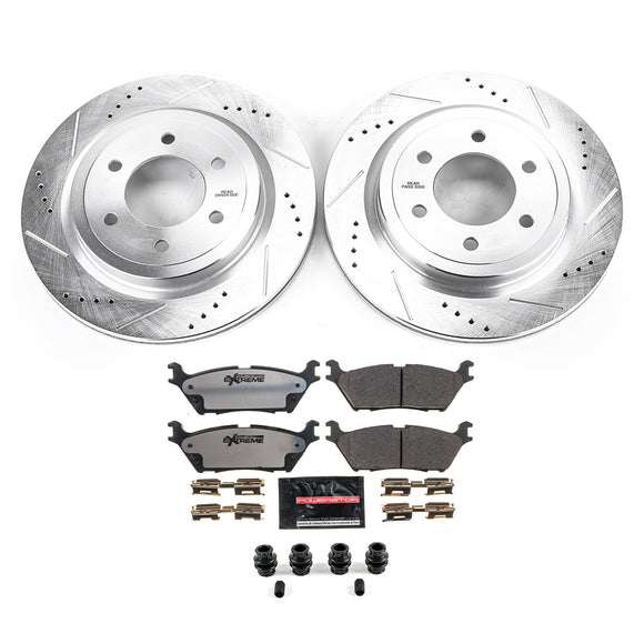 PowerStop Z36 Carbon-Fiber Ceramic Brake Pad with Drilled and Slotted Rotor Kit