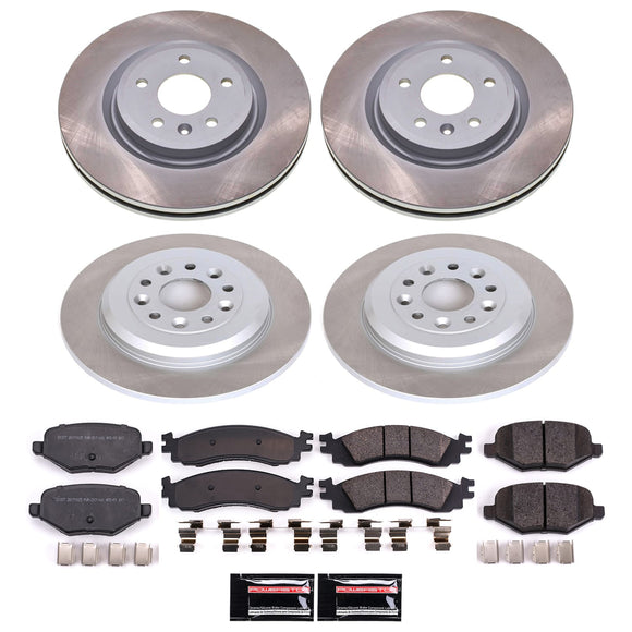 PowerStop Semi-Coated Rotor and Low-Dust Ceramic Brake Pad Kit