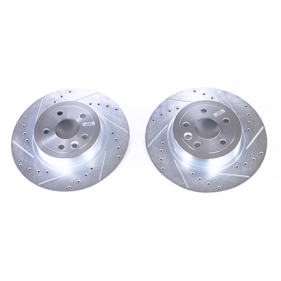 PowerStop Evolution Drilled Slotted Rotors Pair Rear For Range Rover Evoque