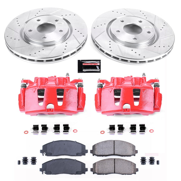 PowerStop Z23 Daily Driver Carbon-Fiber Ceramic Pads Drilled & Slotted Rotor & C