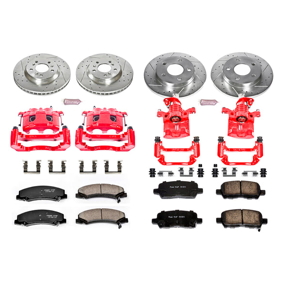 PowerStop Z23 Daily Driver Carbon-Fiber Ceramic Pads Drilled & Slotted Rotor & C