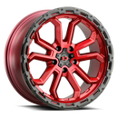 17x8 Vision 405 Korupt Gloss Red w/Gloss Black Lip 5x110 ET30 Wheel Rim