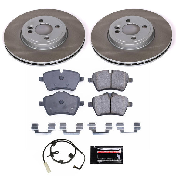 PowerStop Semi-Coated Rotor and Low-Dust Ceramic Brake Pad Kit