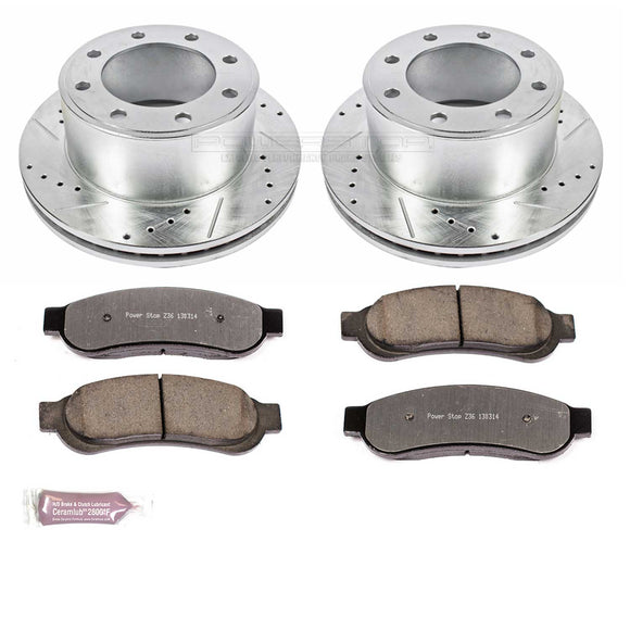 PowerStop Z36 Carbon-Fiber Ceramic Brake Pad with Drilled and Slotted Rotor Kit