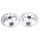 PowerStop Evolution Drilled Slotted Rotors Pair Rear For Toyota RAV4