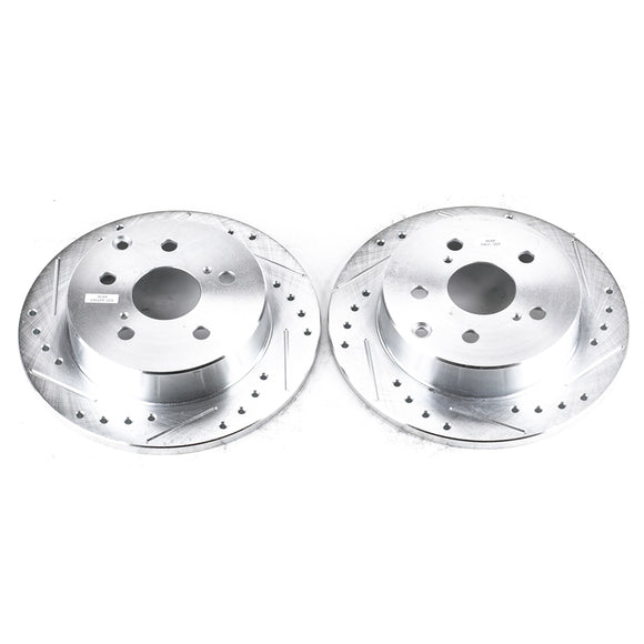 PowerStop Evolution Drilled Slotted Rotors Pair Rear For Toyota RAV4