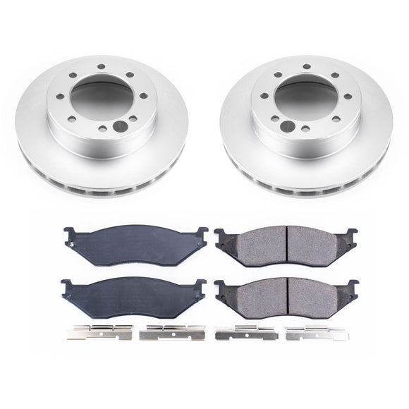 PowerStop Genuine Geomet Coated Rotor and Low-Dust Ceramic Brake Pad Kit
