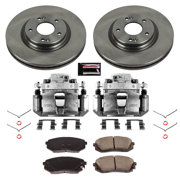 PowerStop OE Stock Replacement Low-Dust Ceramic Brake Pad, Rotor and Caliper Kit