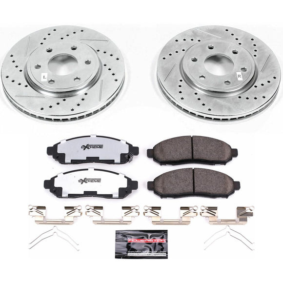 PowerStop Z36 Carbon-Fiber Ceramic Brake Pad with Drilled and Slotted Rotor Kit