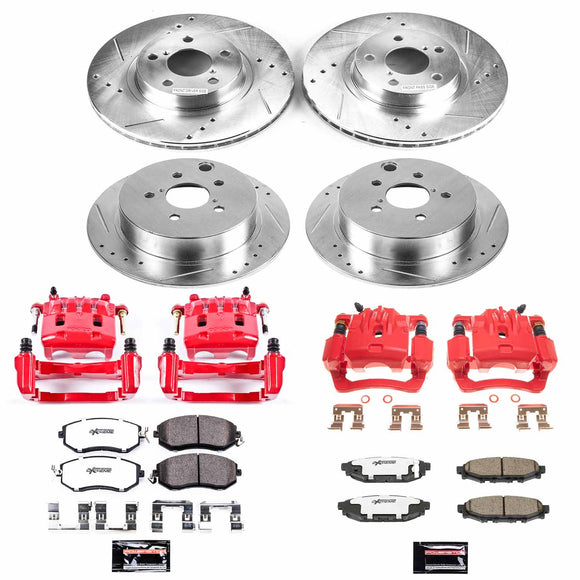 PowerStop Z26 Street Performance Ceramic Brake Pad, Drilled Slotted Rotor, and C