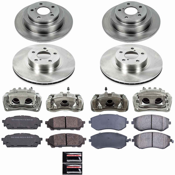 PowerStop OE Stock Replacement Low-Dust Ceramic Brake Pad, Rotor and Caliper Kit