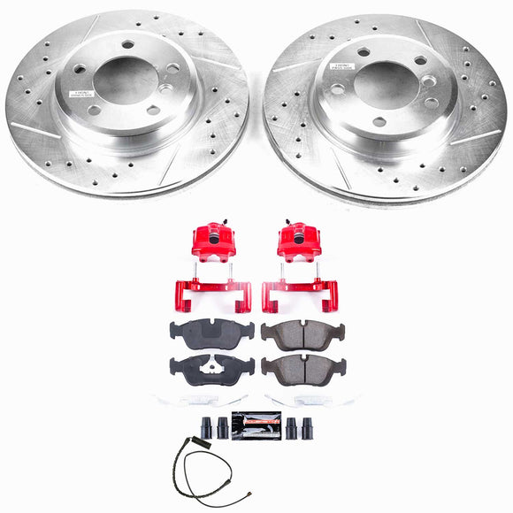 PowerStop Z23 Daily Driver Carbon-Fiber Ceramic Pads Drilled & Slotted Rotor & C