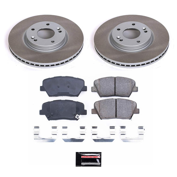 PowerStop Semi-Coated Rotor and Low-Dust Ceramic Brake Pad Kit