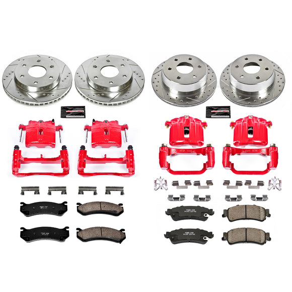PowerStop Z23 Daily Driver Carbon-Fiber Ceramic Pads Drilled & Slotted Rotor & C