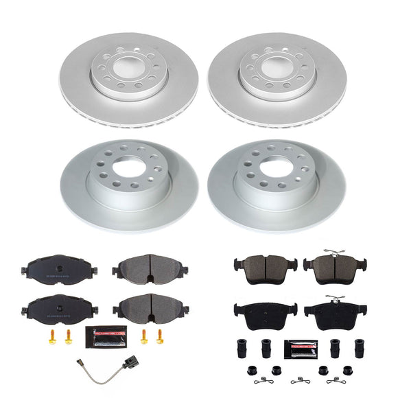 PowerStop Genuine Geomet Coated Rotor and Carbon-Fiber Ceramic Brake Pad Kit