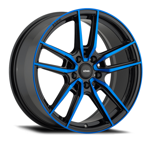 17x8 Konig Myth Gloss Black/Blue Tint 5x114.3 5x4.5 ET43 Wheel Rim