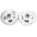 PowerStop Evolution Drilled Slotted Rotors Pair Rear For Fiat 500