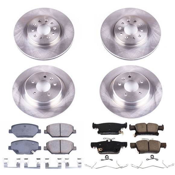 PowerStop OE Stock Replacement Low-Dust Ceramic Brake Pad and Rotor Kit