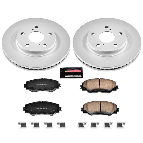PowerStop Genuine Geomet Coated Rotor and Low-Dust Ceramic Brake Pad Kit