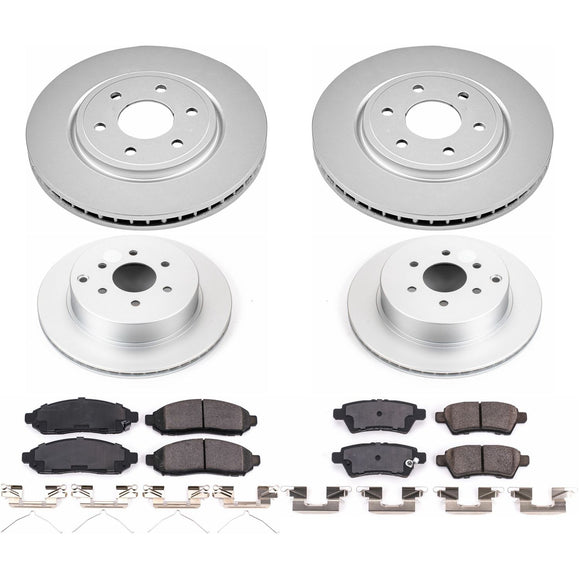 PowerStop Genuine Geomet Coated Rotor and Low-Dust Ceramic Brake Pad Kit