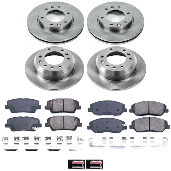 PowerStop OE Stock Replacement Low-Dust Ceramic Brake Pad and Rotor Kit