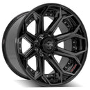4Play Gen2 4P80R 22x12 Black Brushed Face Tinted Wheel 8x180 ET-44 CB124.1