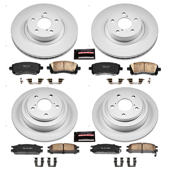 PowerStop Genuine Geomet Coated Rotor and Low-Dust Ceramic Brake Pad Kit
