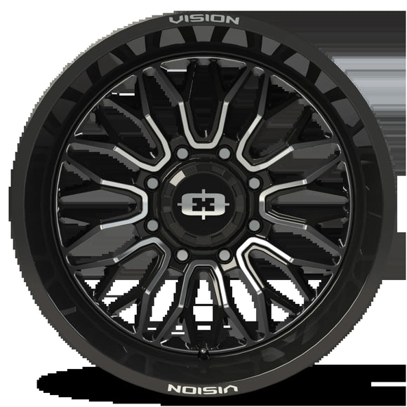 24x12 Vision 402 Riot Gloss Black Machined Face Wheel 8x165.1 ET-51 CB125.2